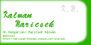 kalman maricsek business card