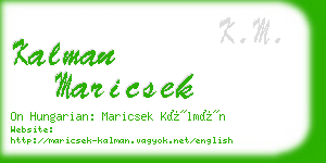 kalman maricsek business card